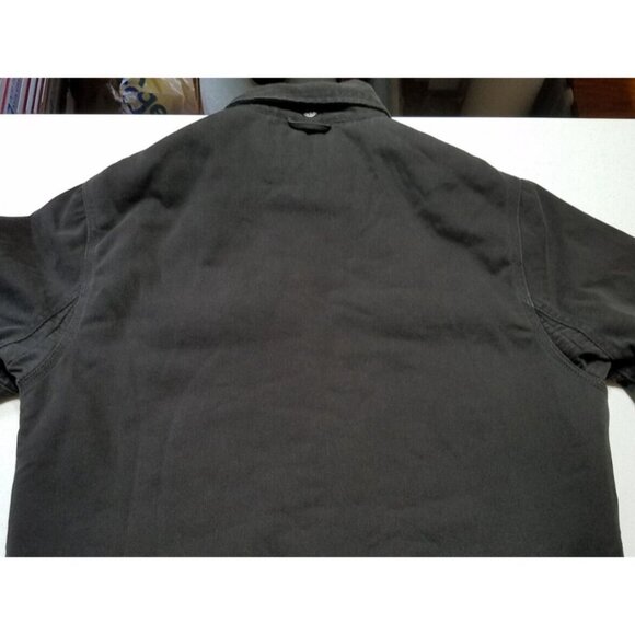 JACHS New York Snap Up Removable Hood Faux Fur Lined Black Canvas Jacket Men's M - Picture 11 of 14